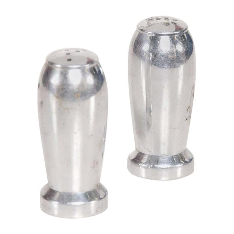 1960s Aluminum Bomb Bullet Missile Salt Pepper Shakers Airstream Industrial