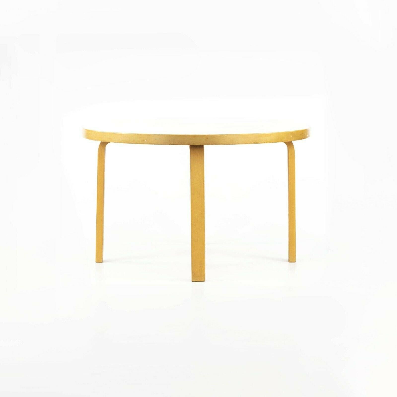 Modern 1960s Alvar Aalto for Artek White Laminate Childs or Side / Occasional Table For Sale