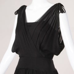 1960s Amazing Vintage Silk Chiffon Full Circle Cocktail Dress