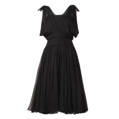 1960s Amazing Vintage Silk Chiffon Full Circle Cocktail Dress