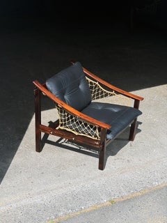 1960s Amazonas Lounge Chair by Jean Gillon for Wood Art in black leather