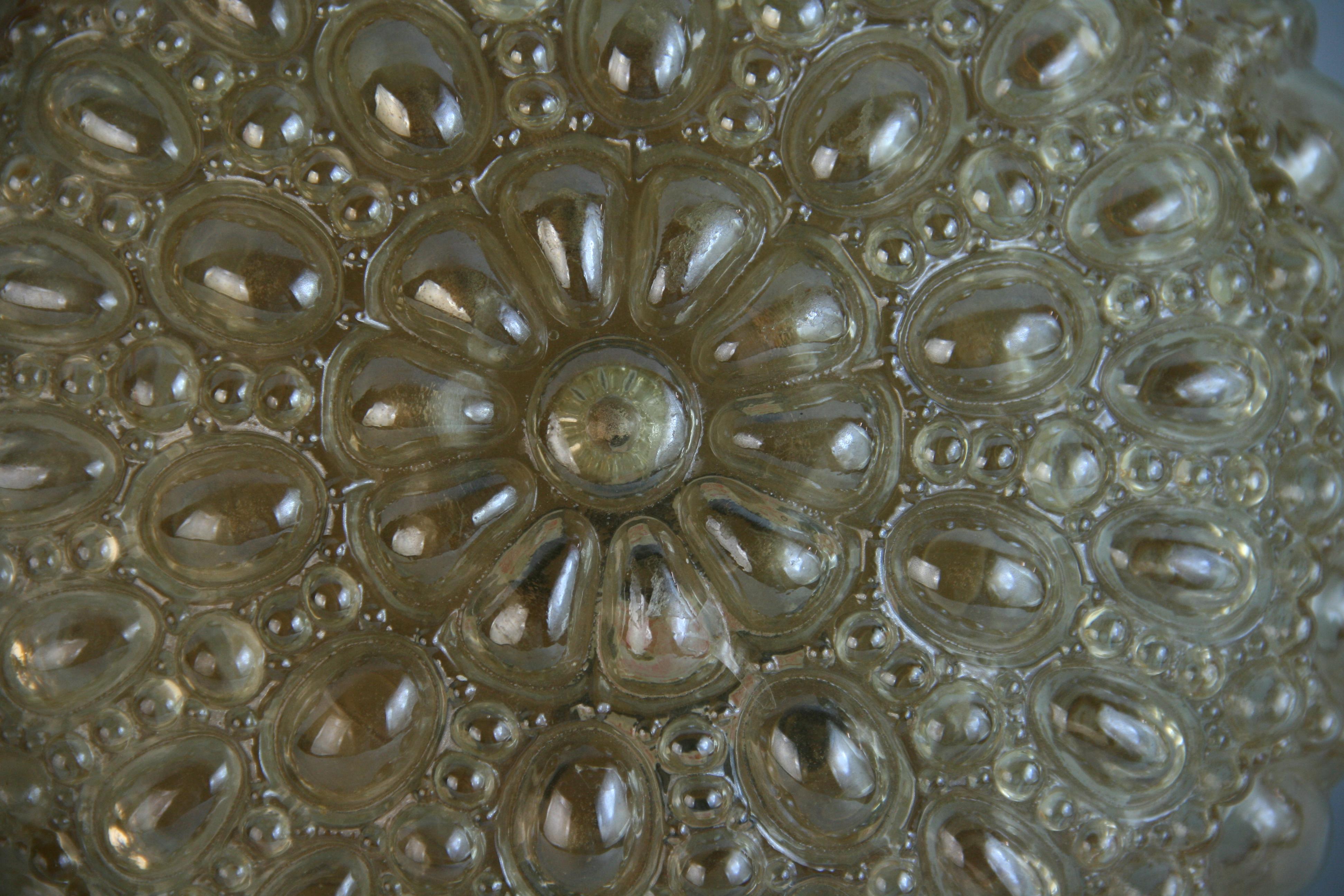 Empotrable de cristal burbuja ámbar de los años 60 para Limburg en Bueno estado para la venta en Douglas Manor, NY