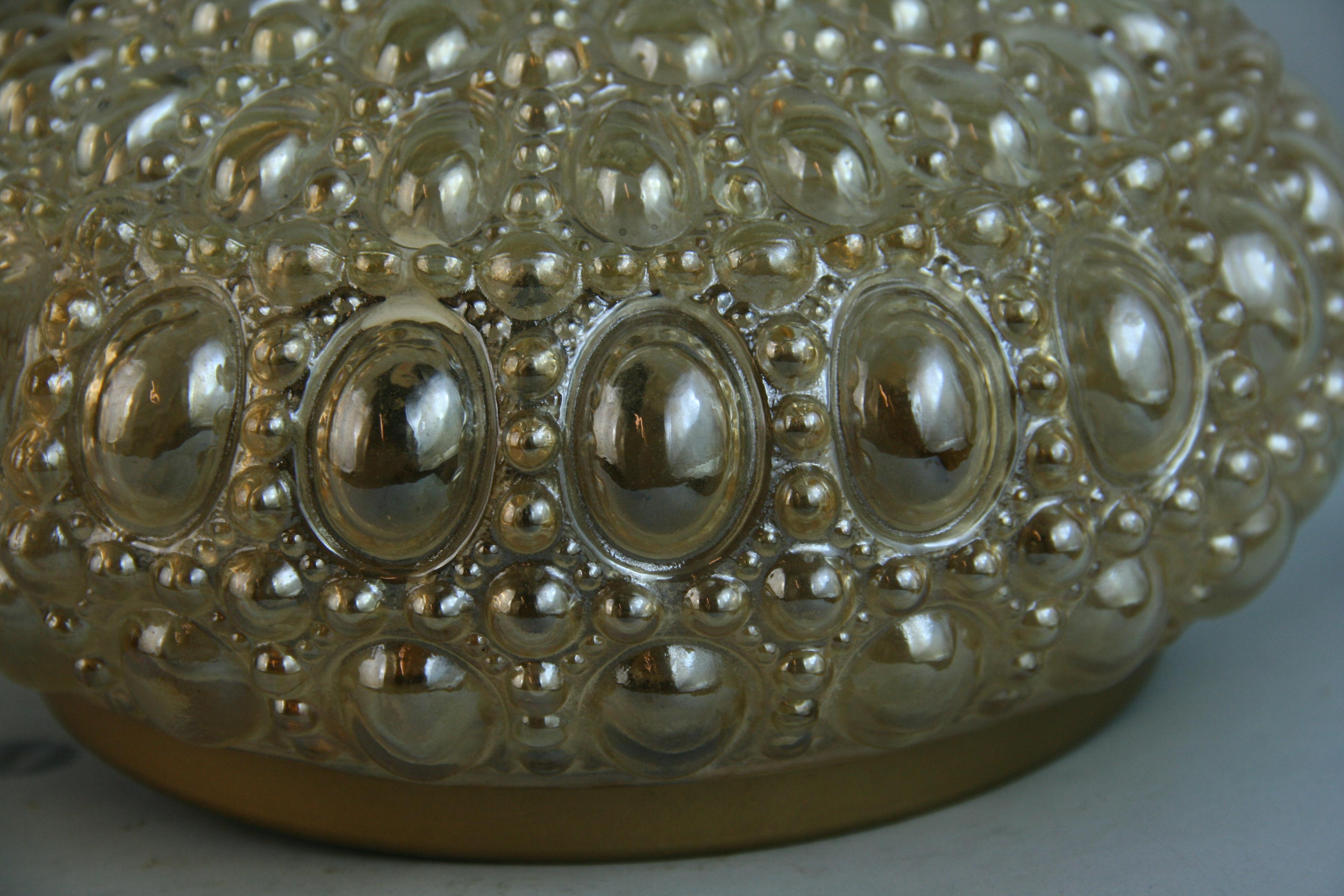 Empotrable de cristal burbuja ámbar de los años 60 para Limburg en venta 1