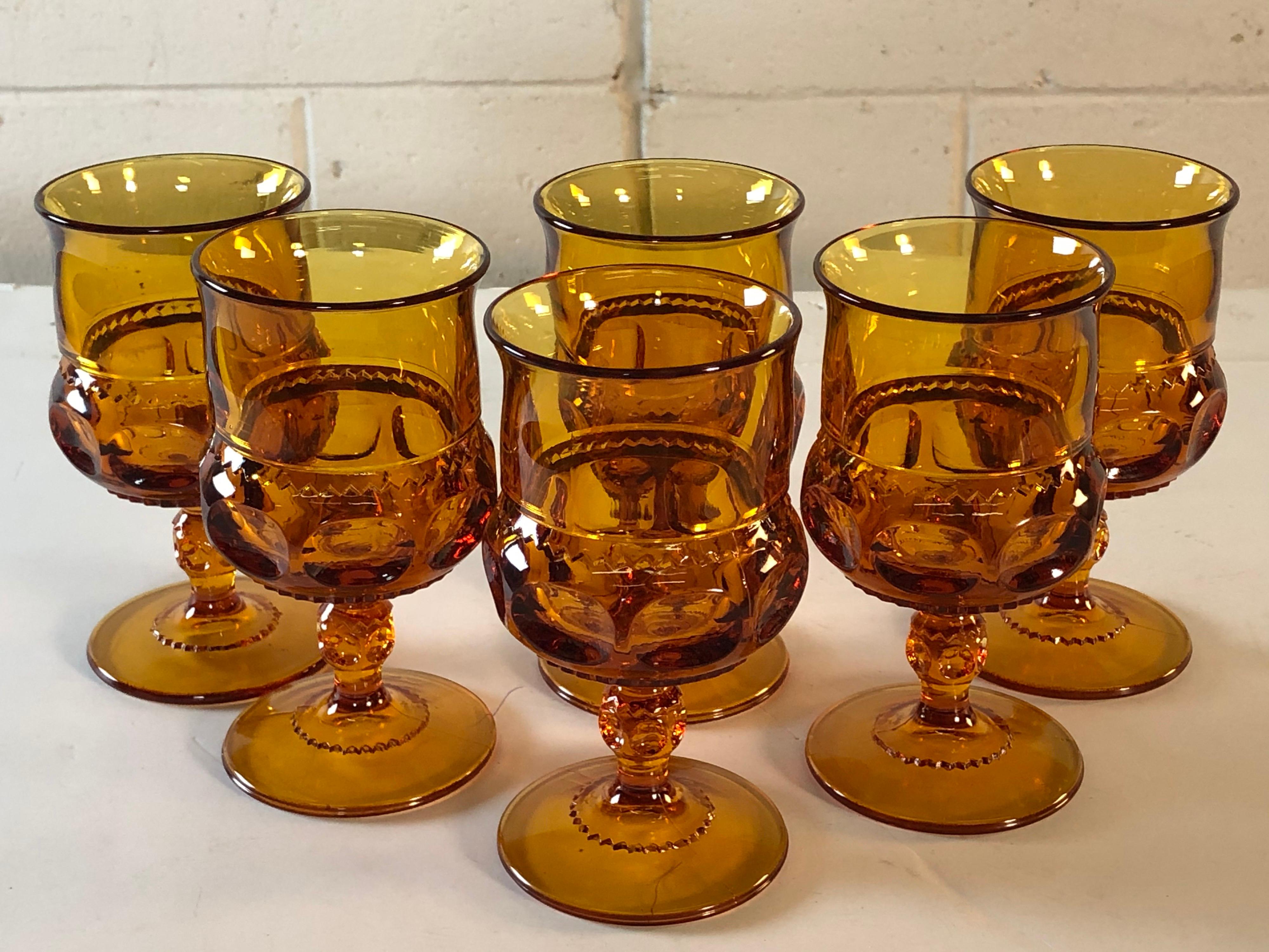 kings crown amber glassware