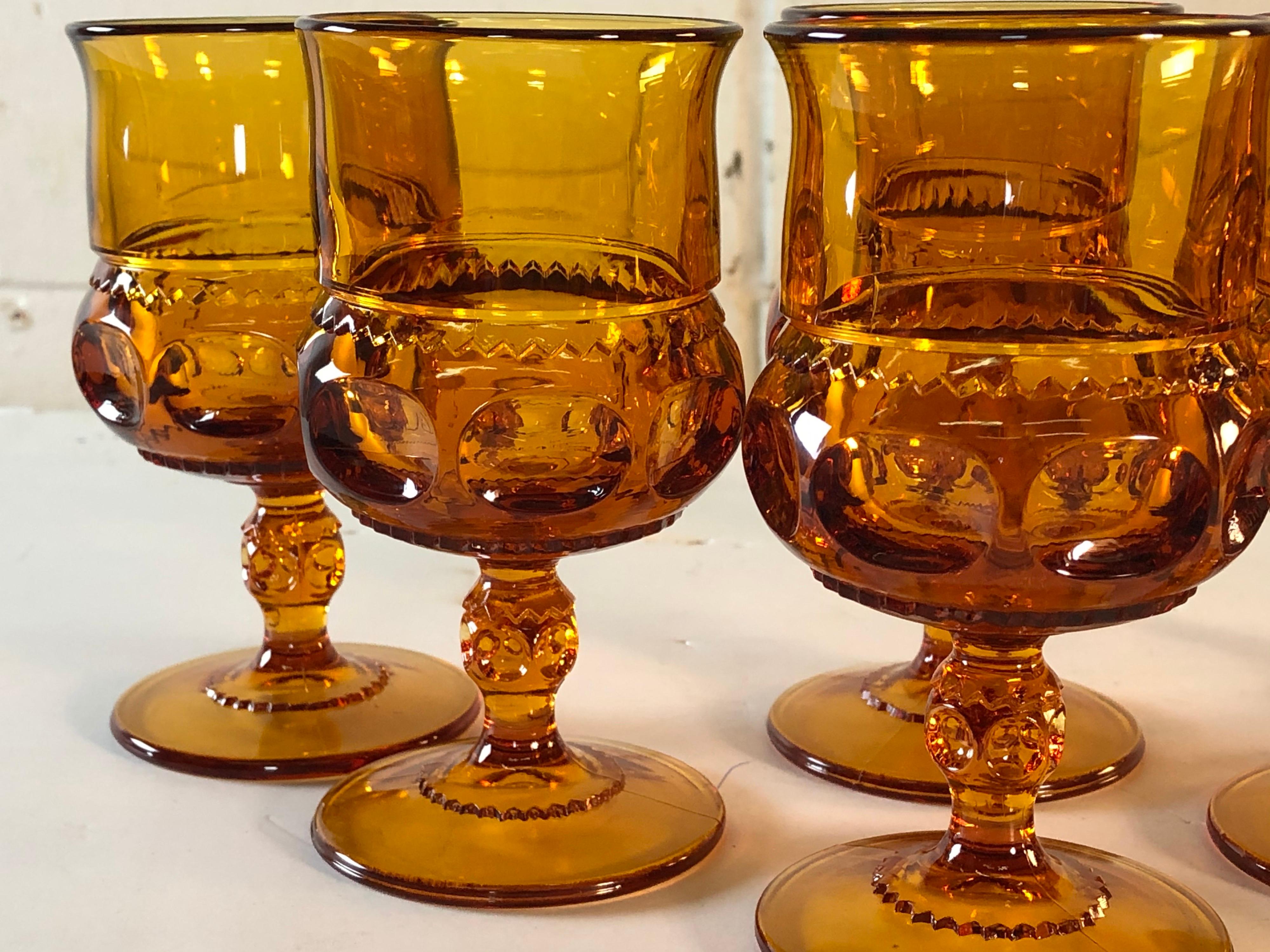 amber glass goblets