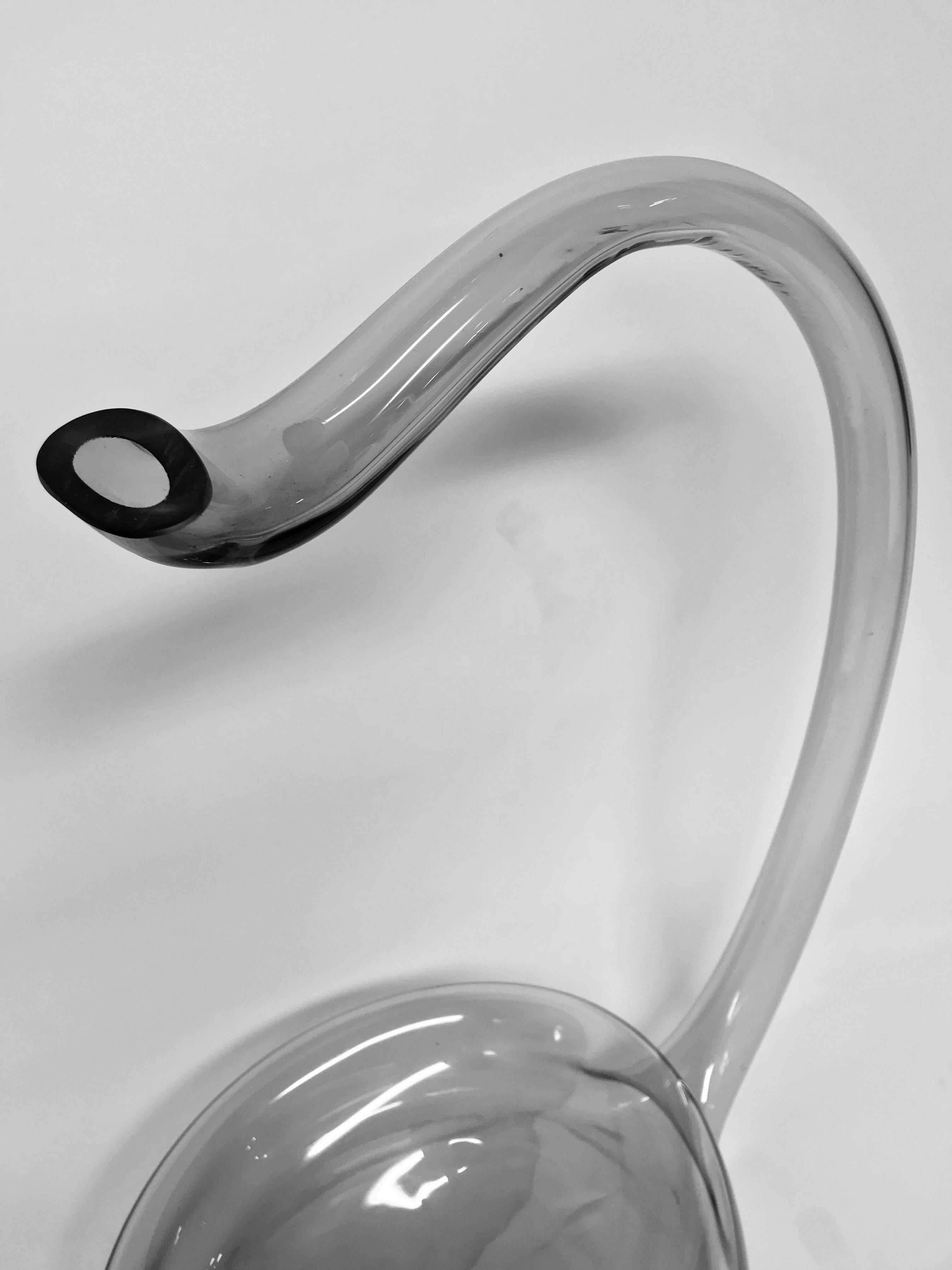 A large Italian hand blown amber Murano glass sculptural vase in the form of a cobra.