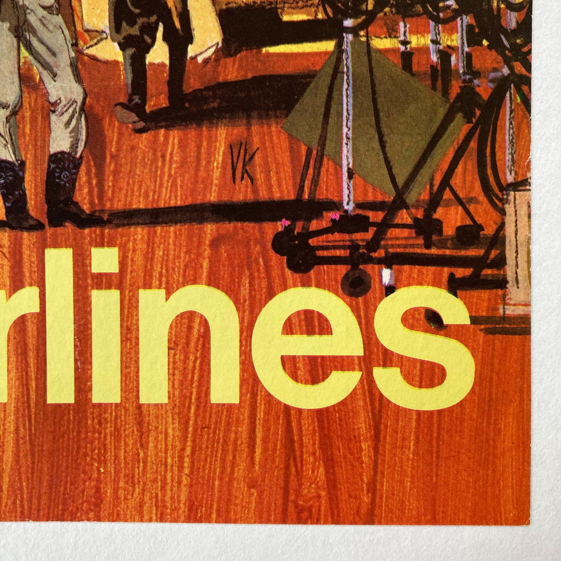 Mid-Century Modern 1960's American Airlines Los Angeles Poster by Van Kaufman