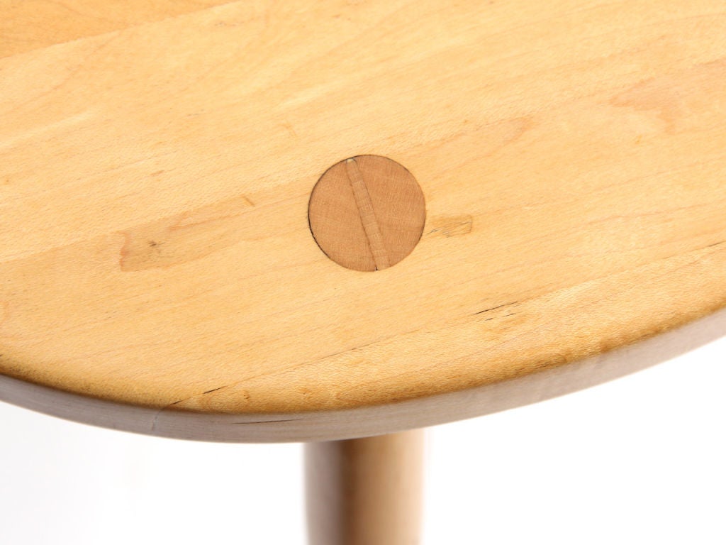 Mid-Century Modern Solid Birch Three Legged Mortised & Tenon Stool for Hale of Vermont For Sale