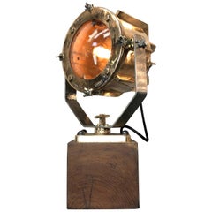 1960s American Crouse Hinds, Pauluhn Cast Bronze and Teak Industrial Table Lamp