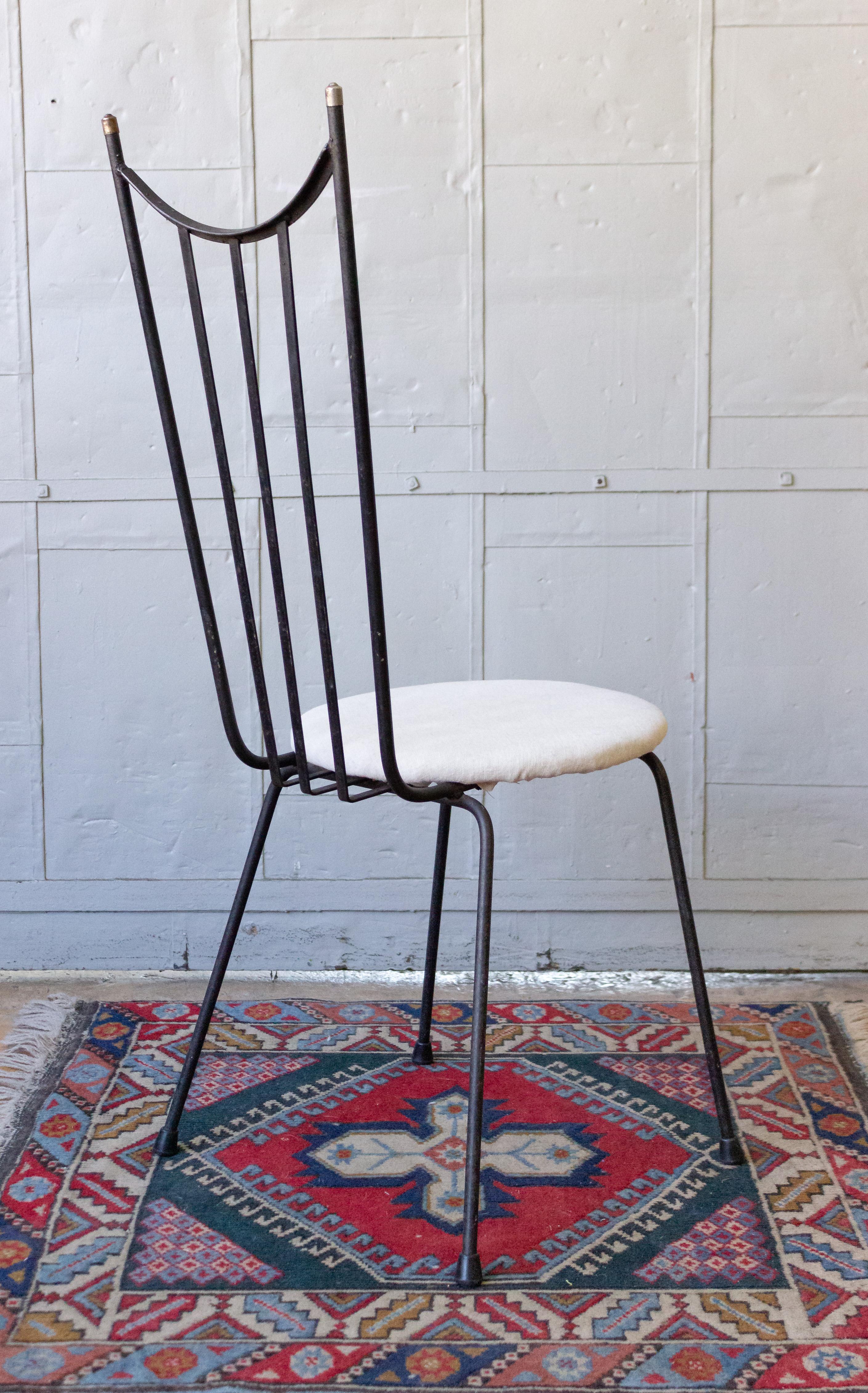 Painted 1960s American Iron Side Chair