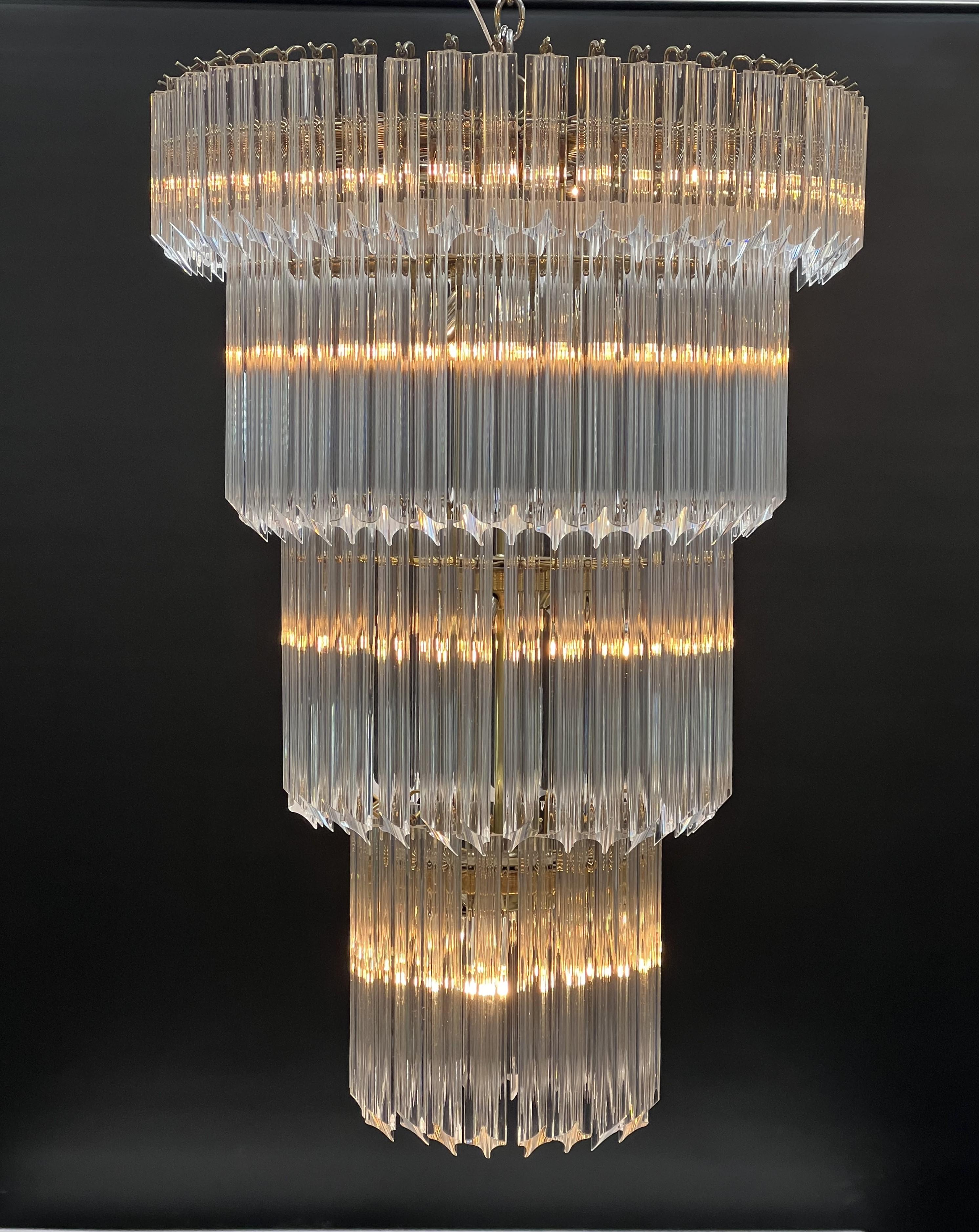 This 1960's American Lucite cascading chandelier is from the University of Northern Colorado's Grand Ballroom. The University of Northern Colorado located in Greeley Colorado built the grand ball room in the early 1960s. This chandelier has been