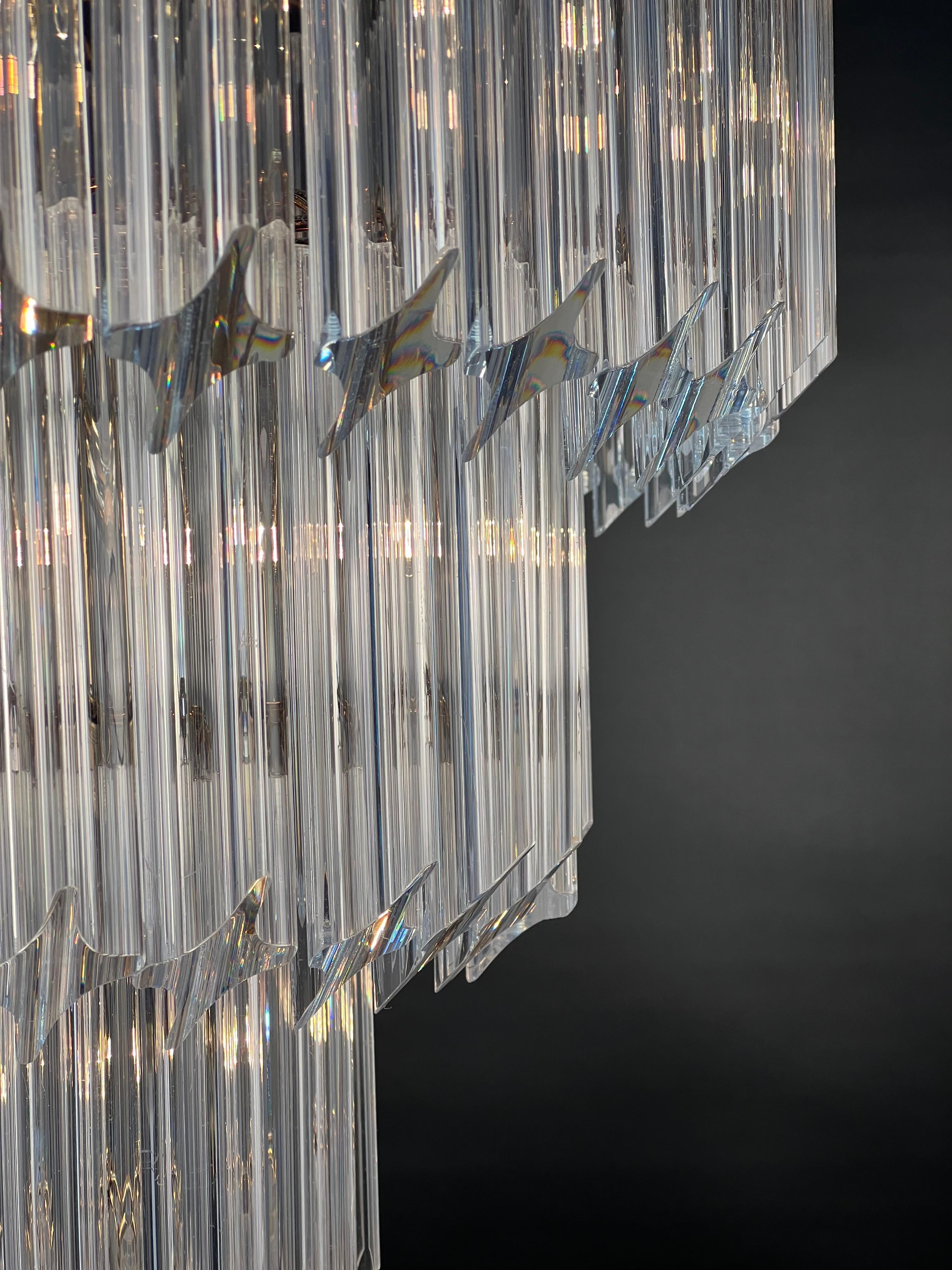 Brass 1960's American Lucite Cascading Chandelier from the University of North For Sale