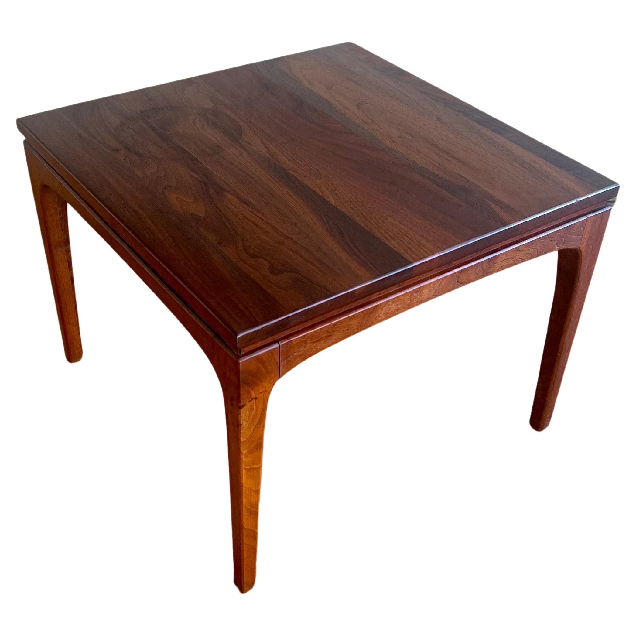 Mid-Century Modern 1960s American Modern California Design Solid Walnut Small Cocktail End Table For Sale