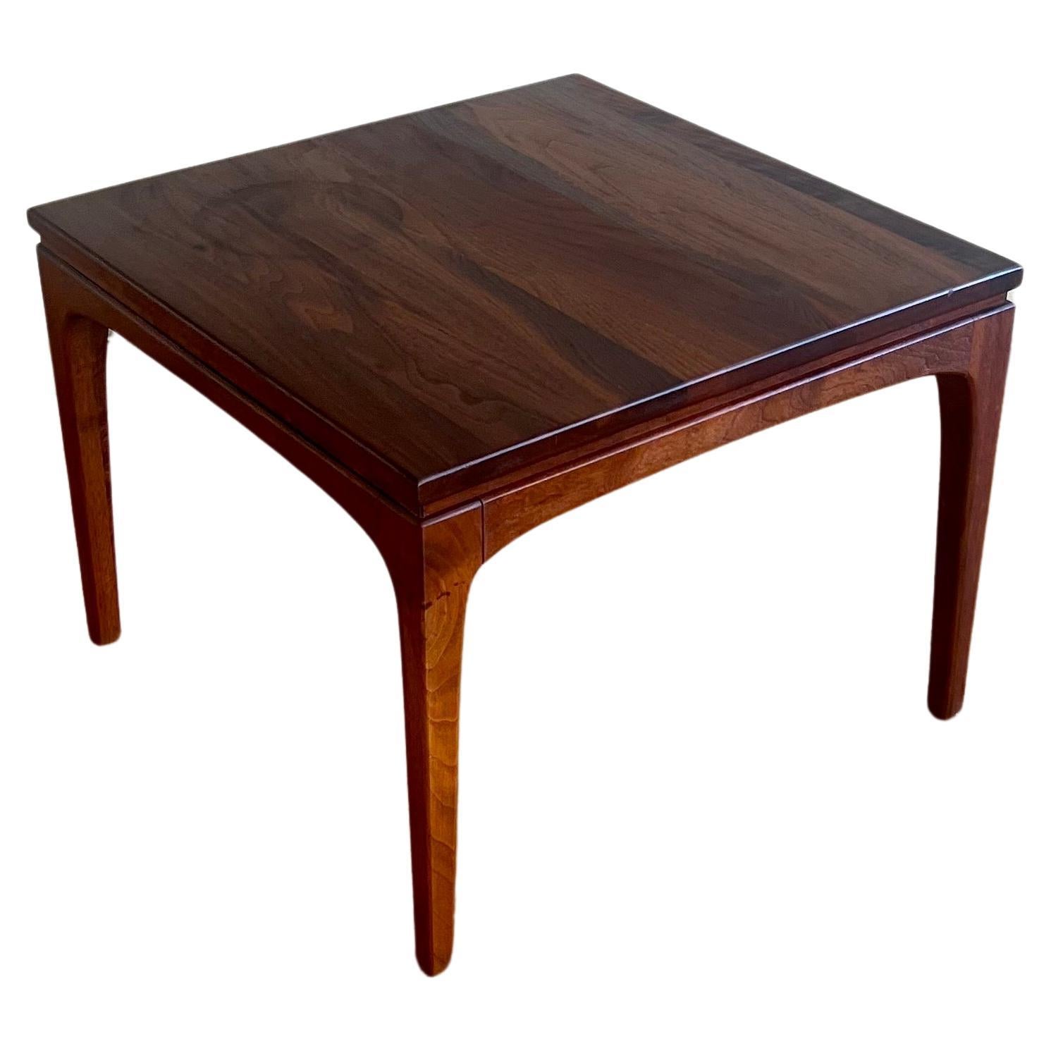 1960s American Modern California Design Solid Walnut Small Cocktail End Table For Sale