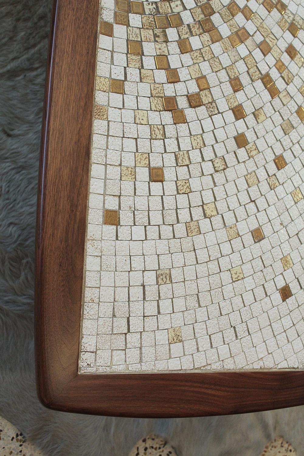 1960s American Modernist Walnut Tile Top Coffee Table 3