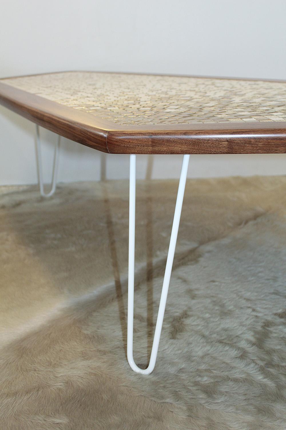 1960s American Modernist Walnut Tile Top Coffee Table 5