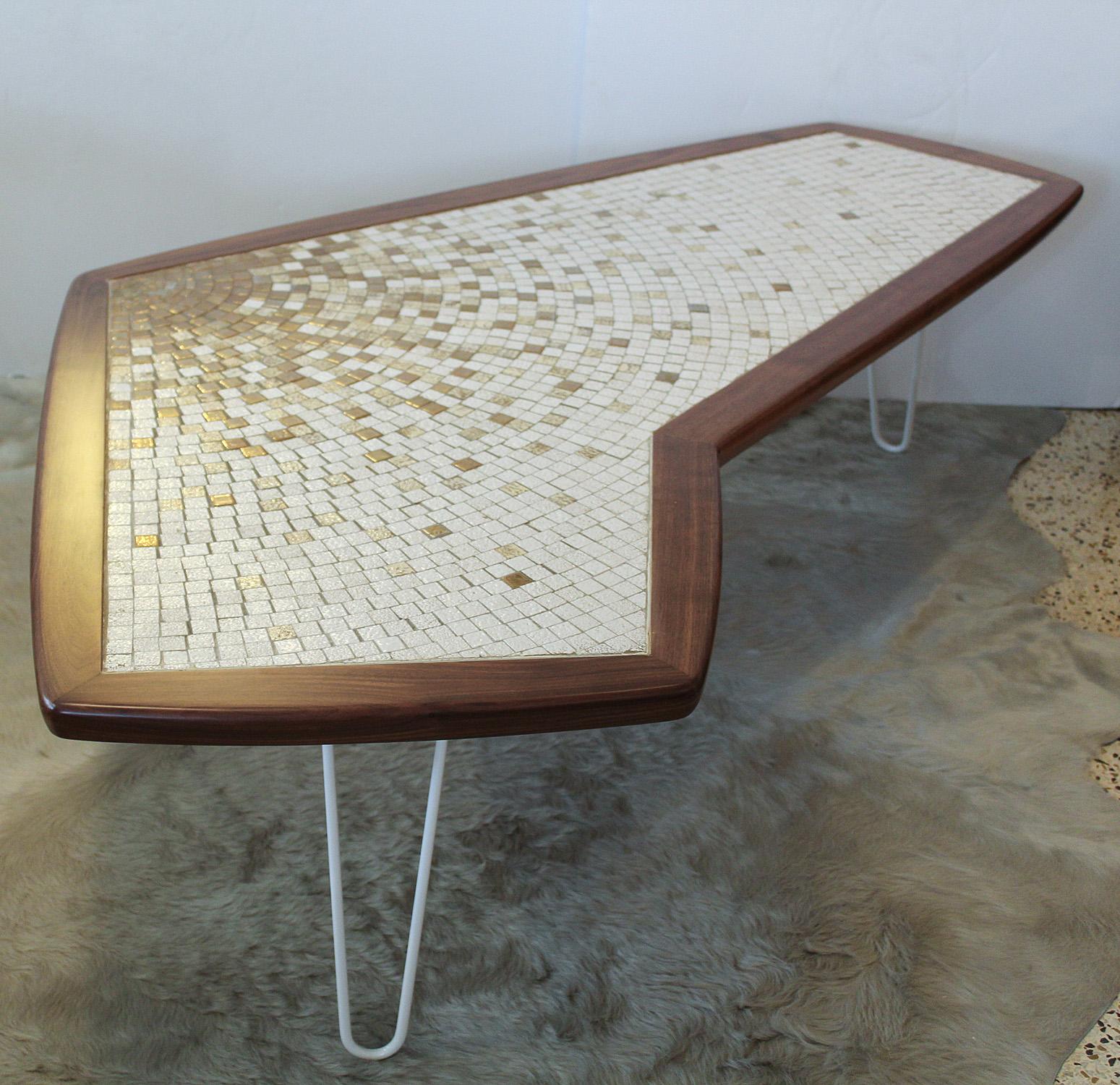 Mid-Century Modern 1960s American Modernist Walnut Tile Top Coffee Table
