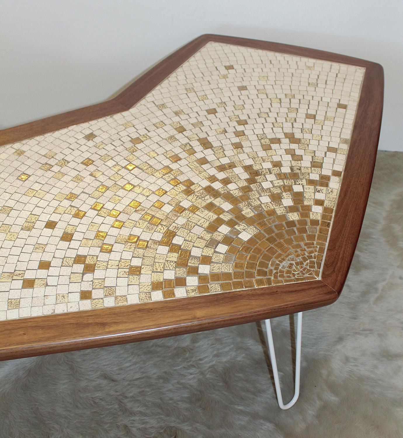 Mid-20th Century 1960s American Modernist Walnut Tile Top Coffee Table