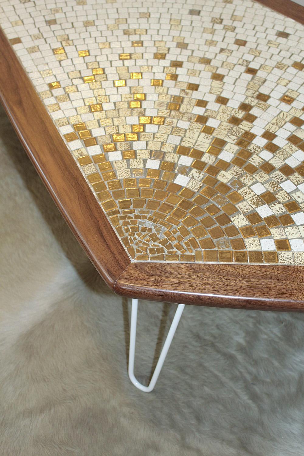 1960s American Modernist Walnut Tile Top Coffee Table 1