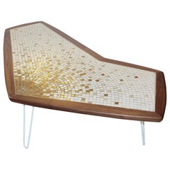 1960s American Modernist Walnut Tile Top Coffee Table