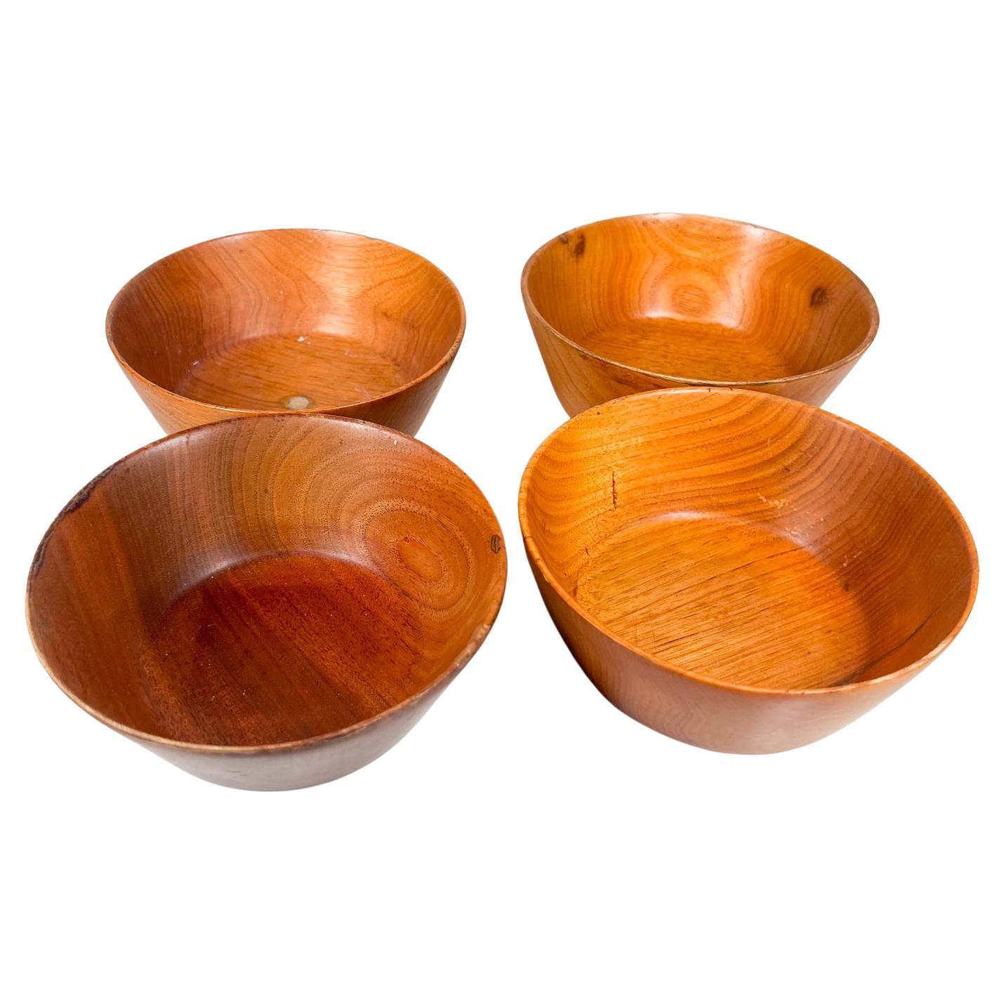 1960s American Studio Craft Hand-Carved Wood Bowl Set by Harry Nohr For Sale