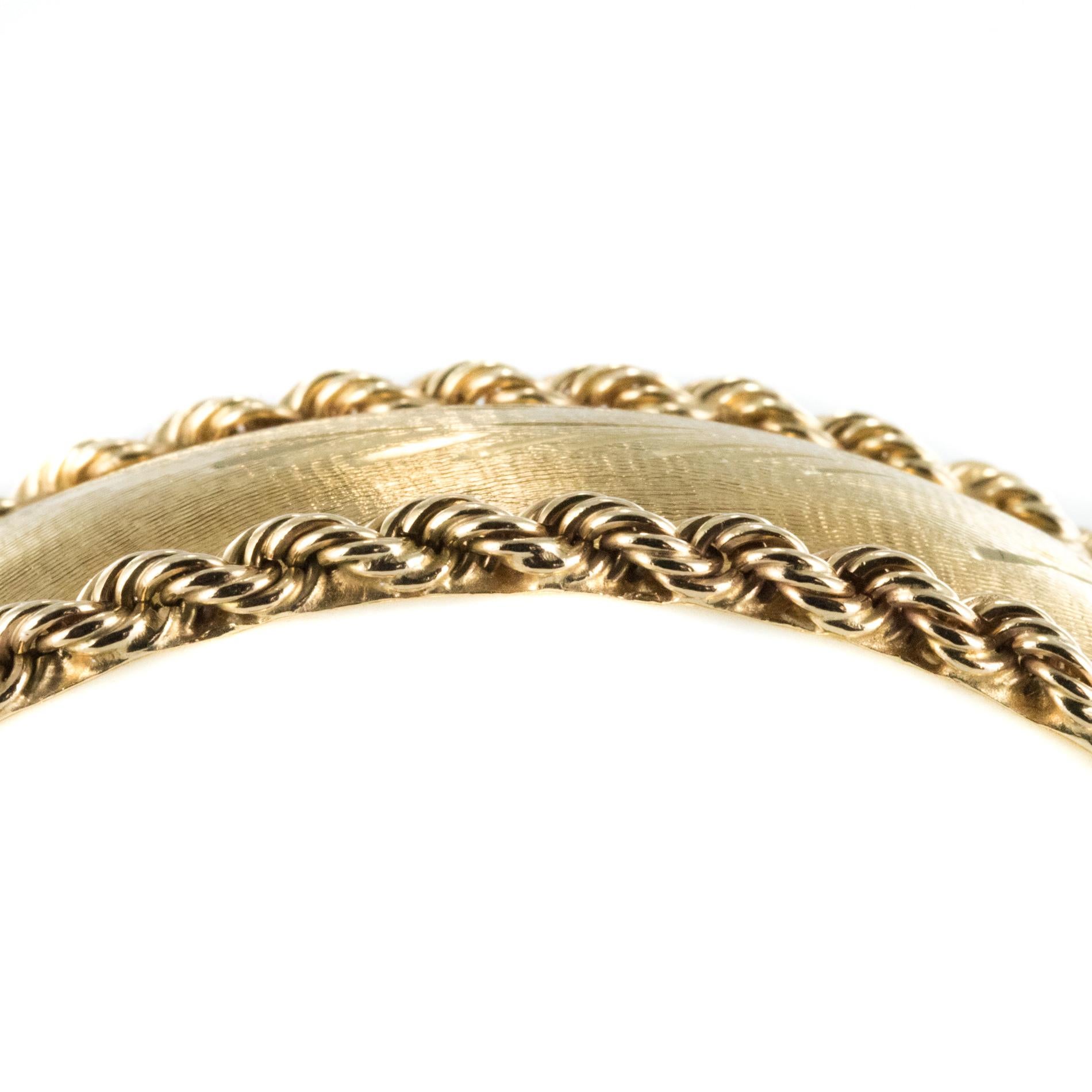 Women's 1960s American Yellow Gold Chiselled Bangle Bracelet