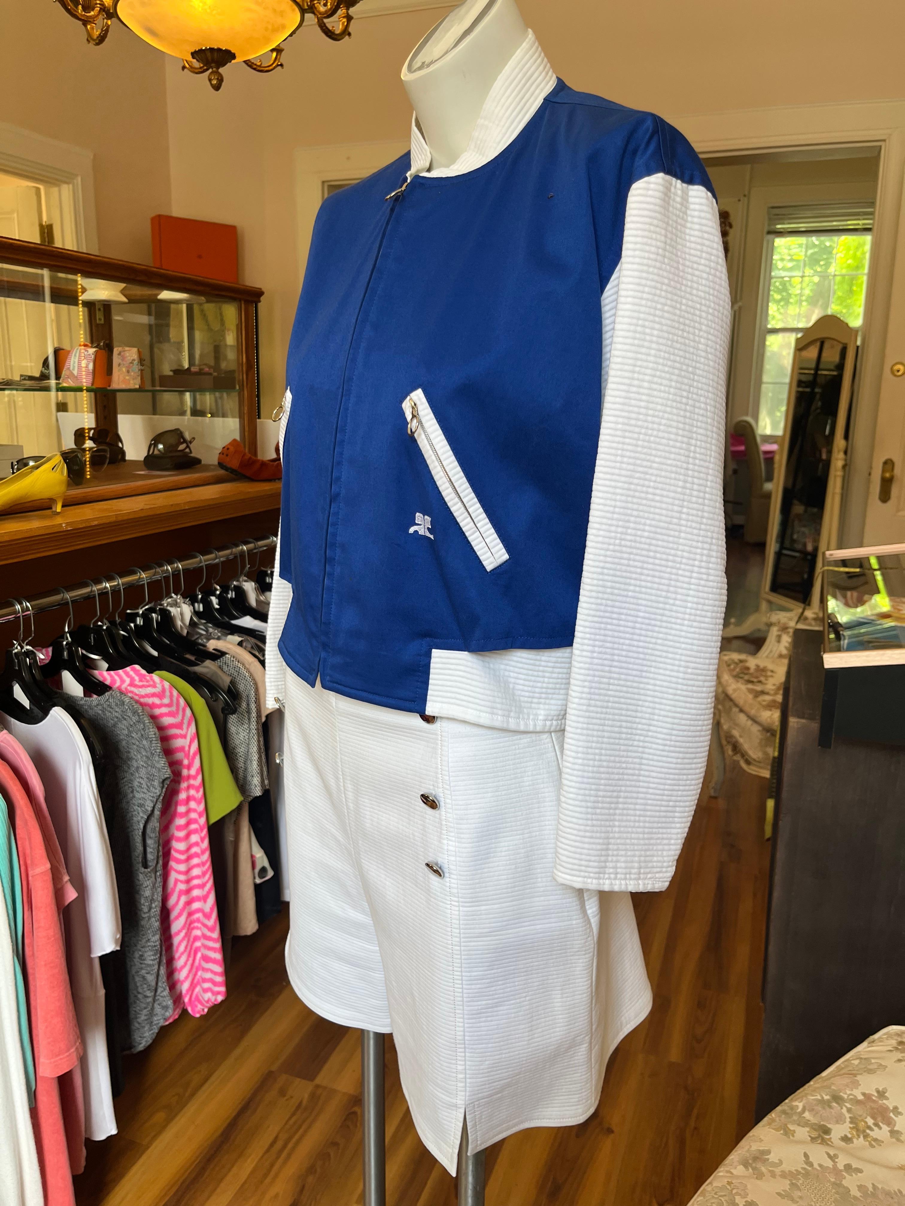 1960s Andre Courreges Skirt Suit (42 fr) 3-Piece Suit (Jacket, Skirt and Shorts) For Sale 6