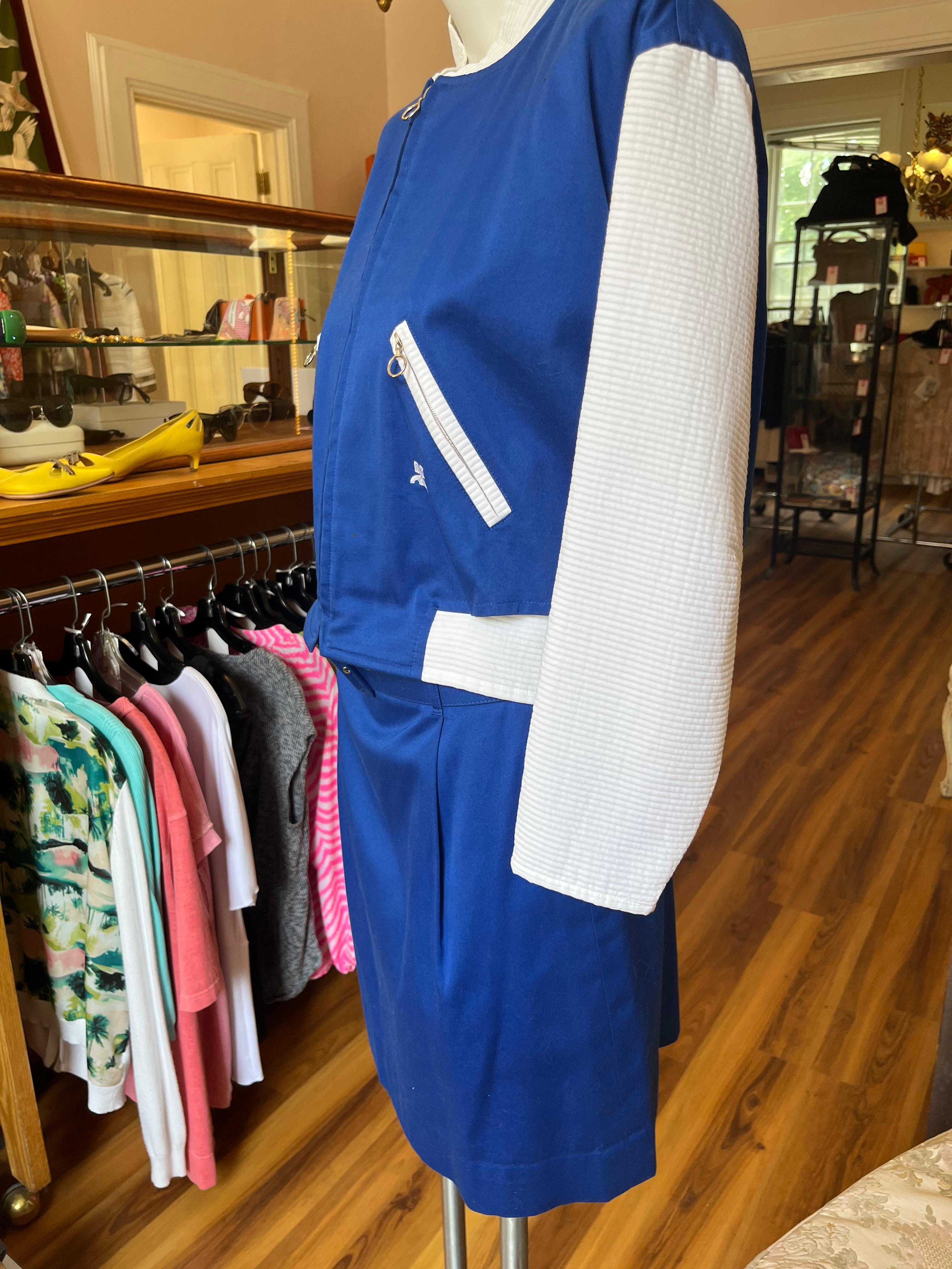 1960s Andre Courreges Skirt Suit (42 fr) 3-Piece Suit (Jacket, Skirt and Shorts) In Good Condition For Sale In Port Hope, ON
