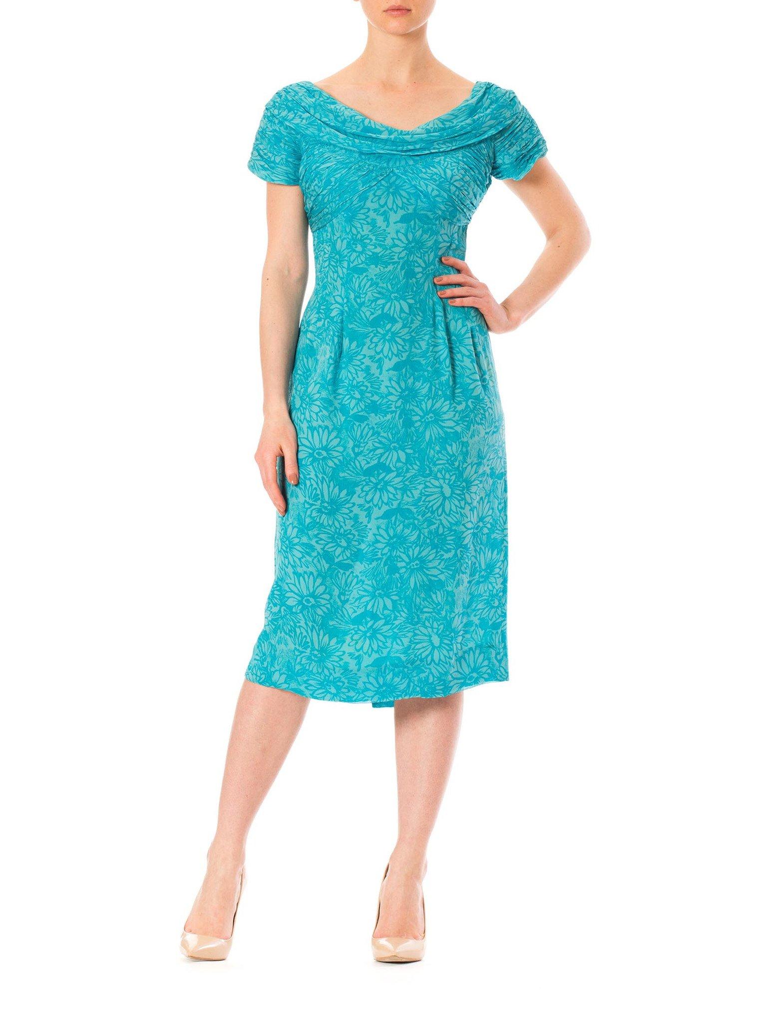 turquoise chiffon dress