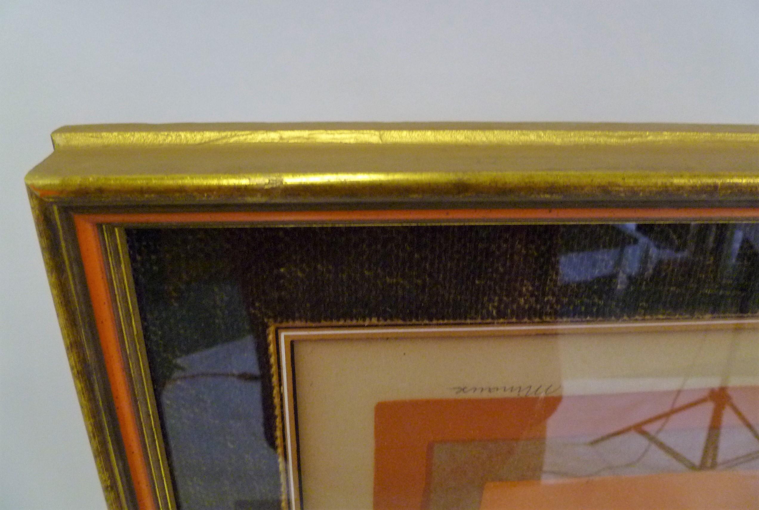 1960s André Minaux Framed Lithograph Signed and Numbered 2