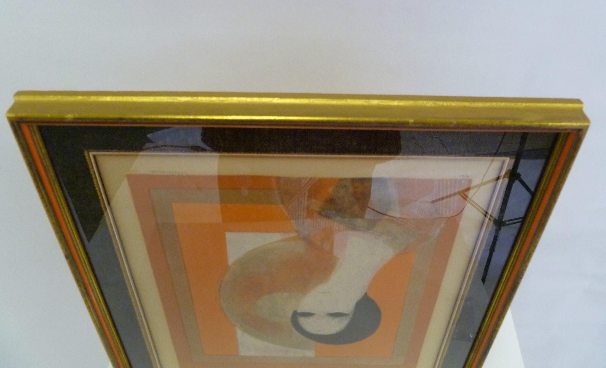 1960s André Minaux Framed Lithograph Signed and Numbered 1