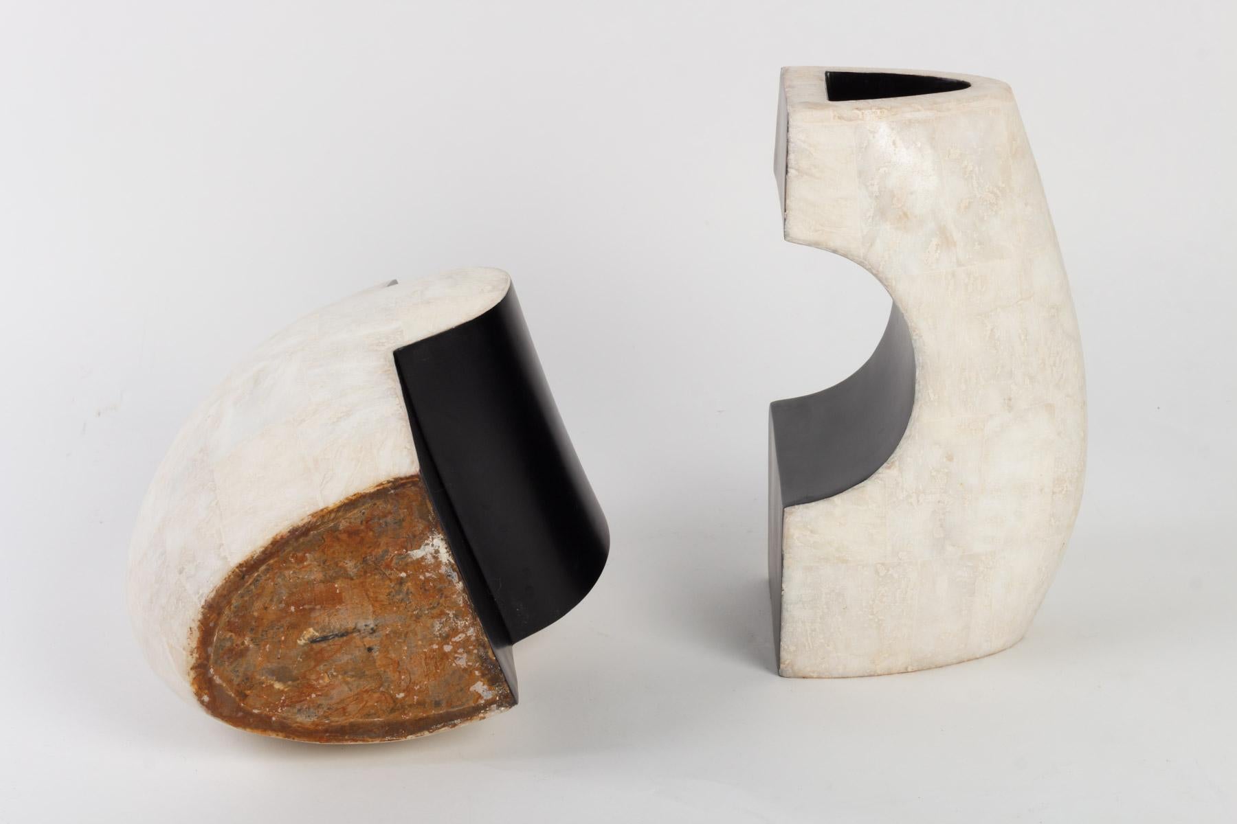 1960s Andree and Michel Hirlet Enameled Sculptural Ceramic Vases In Good Condition In Saint-Ouen, FR