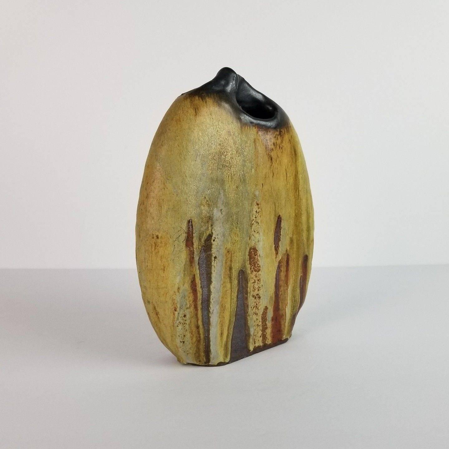 American 1960s Andrew Bergloff Abstract Expressionist Vase