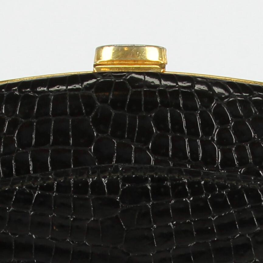 1960s A.N.G.E.L.O. Vintage Cult Black Croodile Coin Purse In Good Condition In Lugo (RA), IT