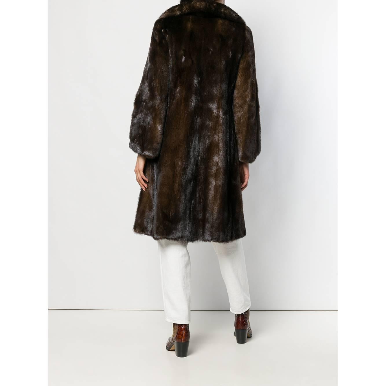 Black 1960s A.N.G.E.L.O. Vintage Cult Mink Fur Coat For Sale