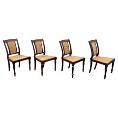 1960s Anglo Indian Cane Dining Chairs, Set of 4