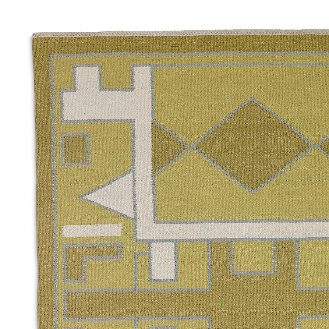 Scandinavian Modern 1960s Anna Thommesen Unique Handwoven Carpet with Geometric Pattern For Sale