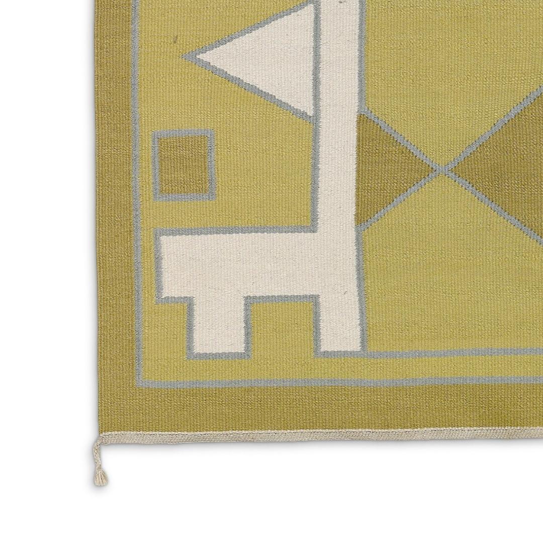 1960s Anna Thommesen Unique Handwoven Carpet with Geometric Pattern In Good Condition For Sale In London, GB