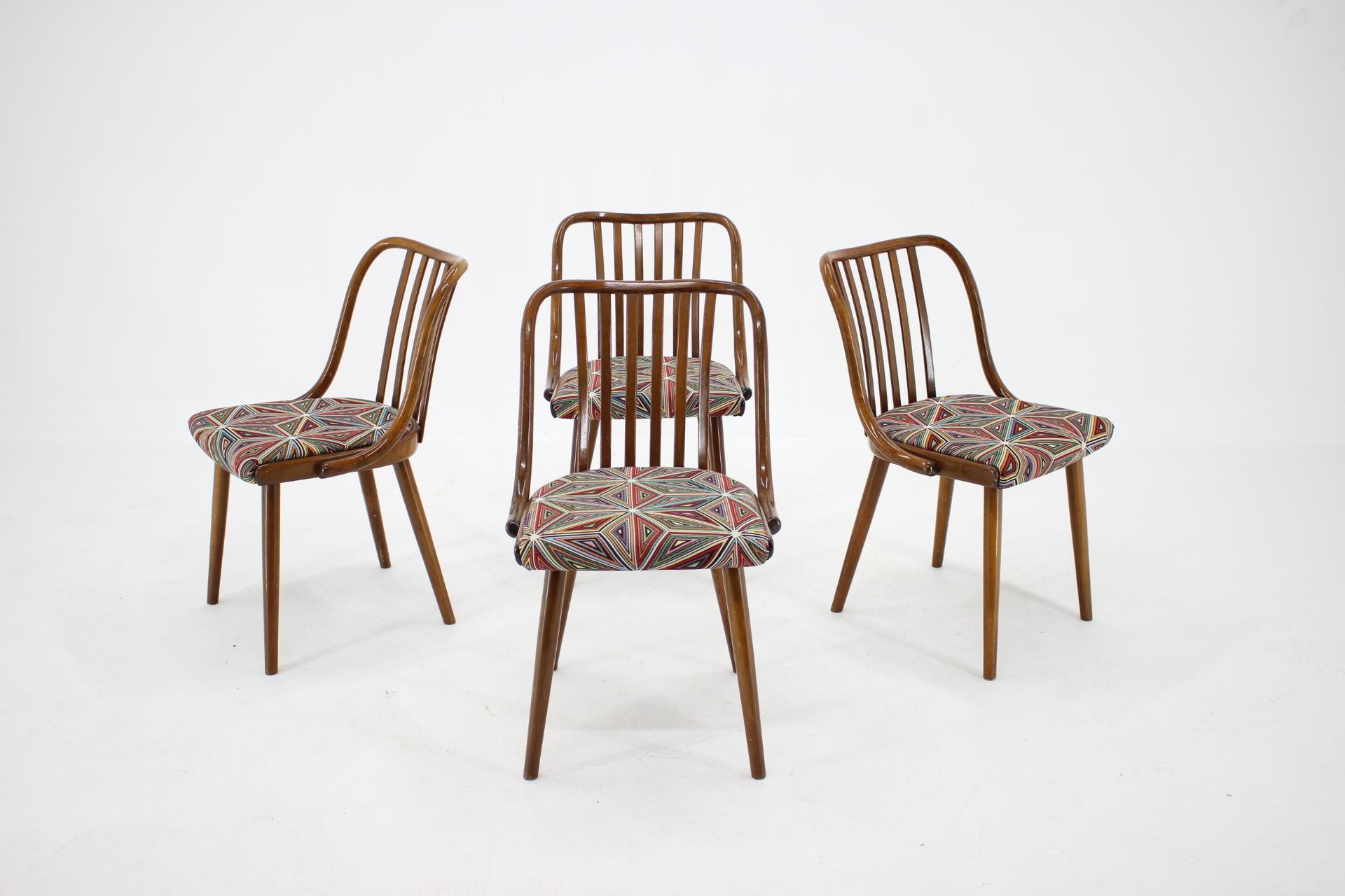 Mid-Century Modern 1960s Antonin Suman Beech Dining Chairs, Set of 4