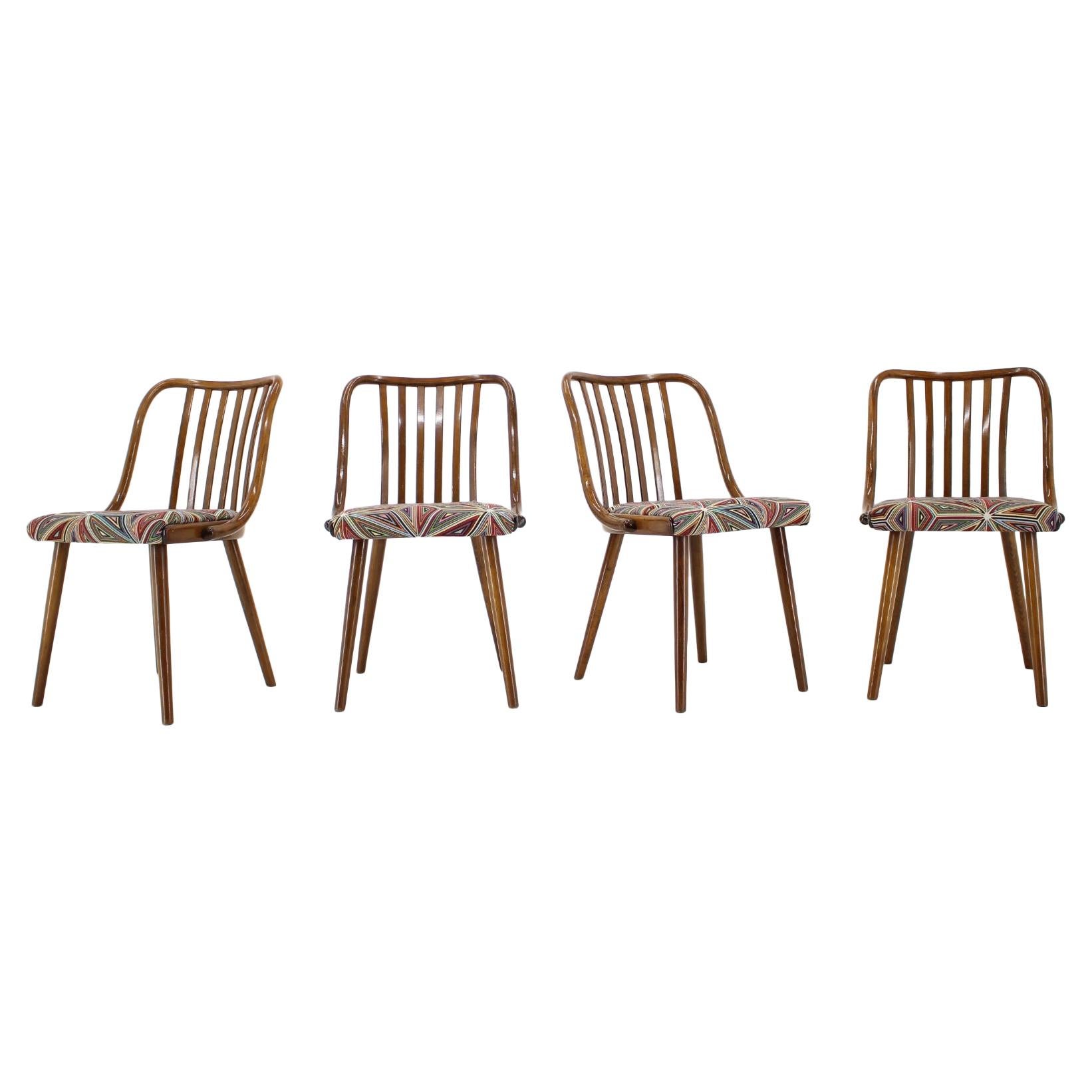 1960s Antonin Suman Beech Dining Chairs, Set of 4