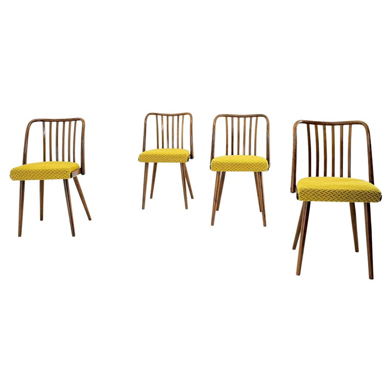 1960s Antonin Suman Beech Dining Chairs, Set of 4 For Sale