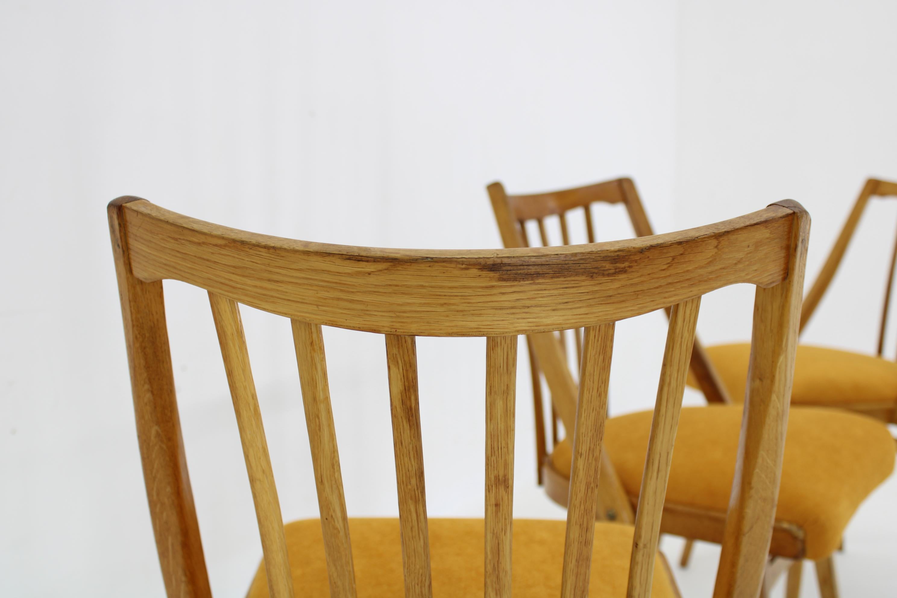 1960s Antonin Suman Oak Chair, Set of Three  For Sale 2