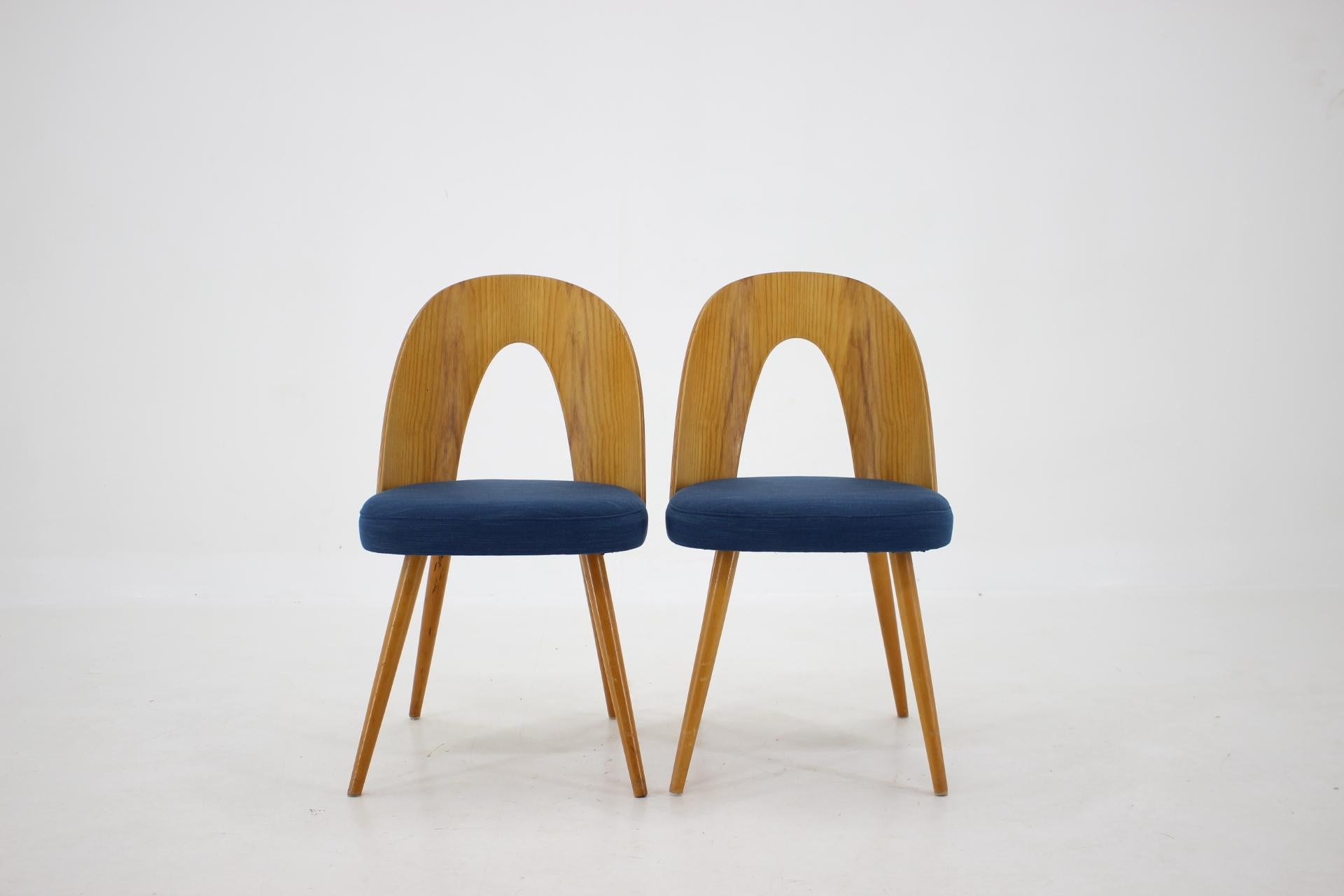 Mid-Century Modern 1960s Antonin Suman Set of Four Dining Chairs, Czechoslovakia