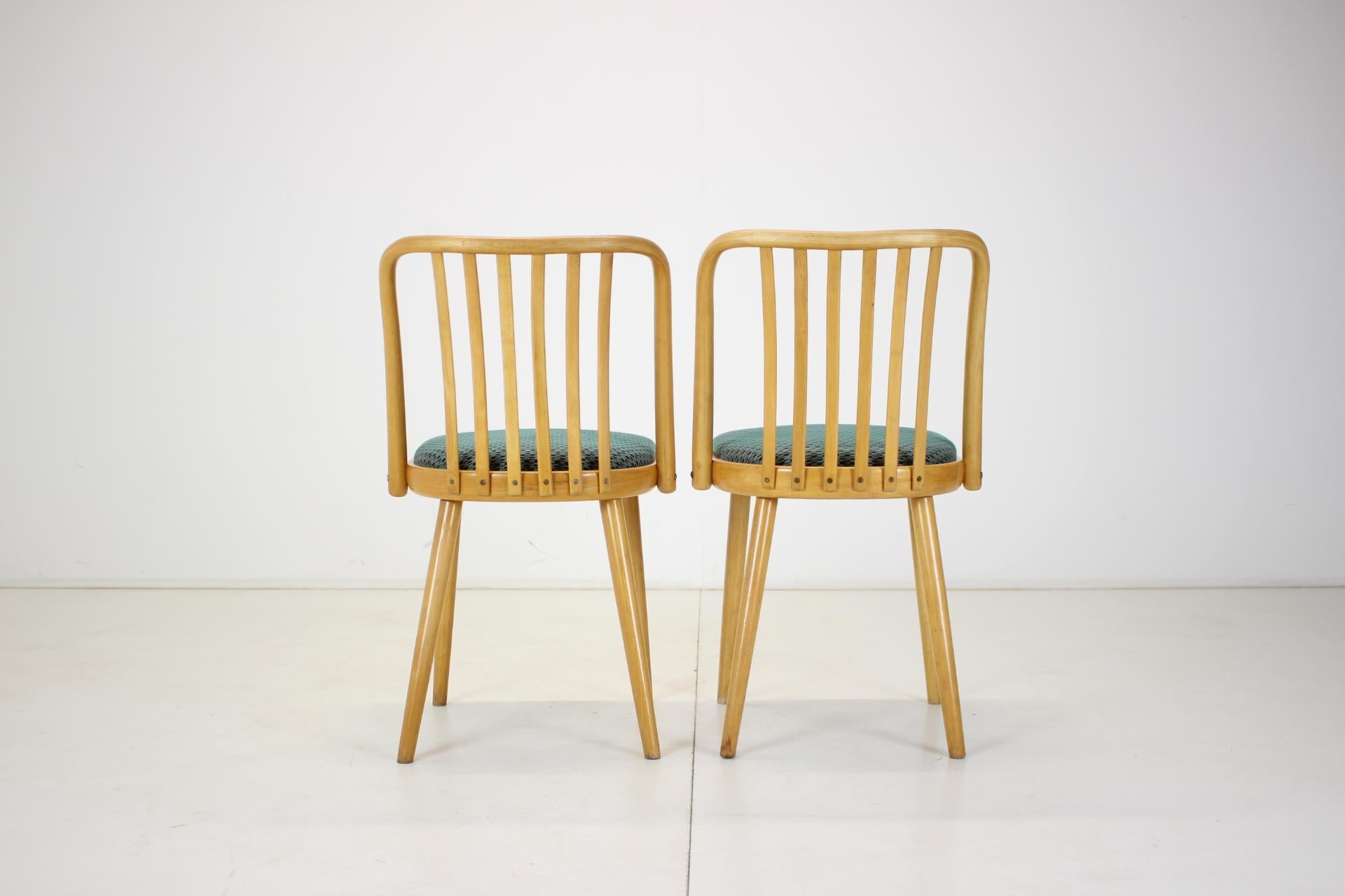 Wood 1960s Antonin Suman Set of Four Dining Chairs, Czechoslovakia For Sale