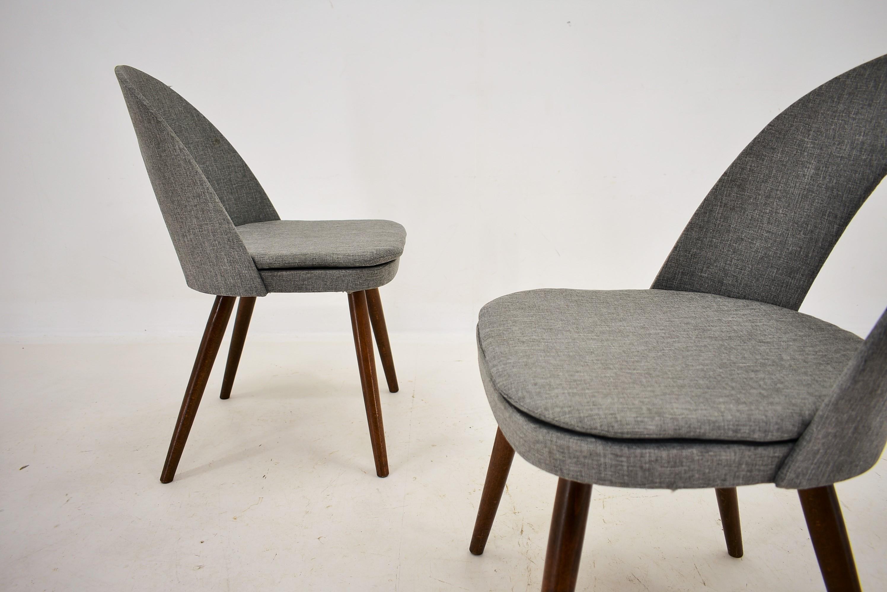 Fabric 1960s Antonin Suman Set of Four Dining Chairs, Czechoslovakia For Sale