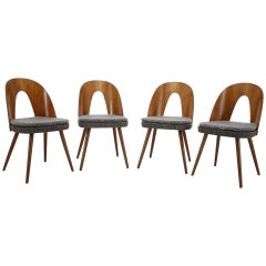 1960s Antonin Suman Set of Four Dining Chairs, Czechoslovakia