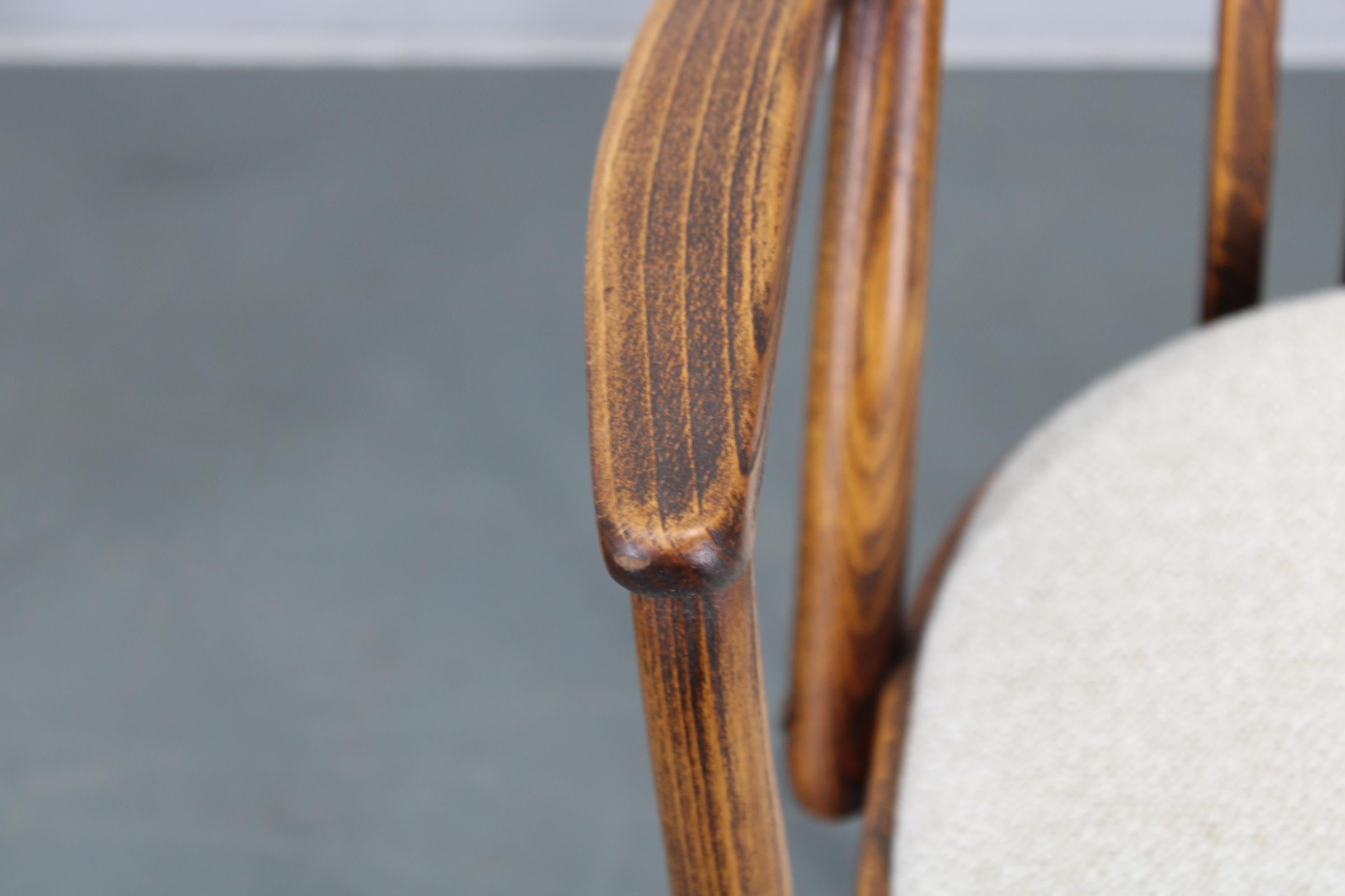 1960s Antonin Suman Set of Six Beech Dining Chairs, Restored For Sale 10