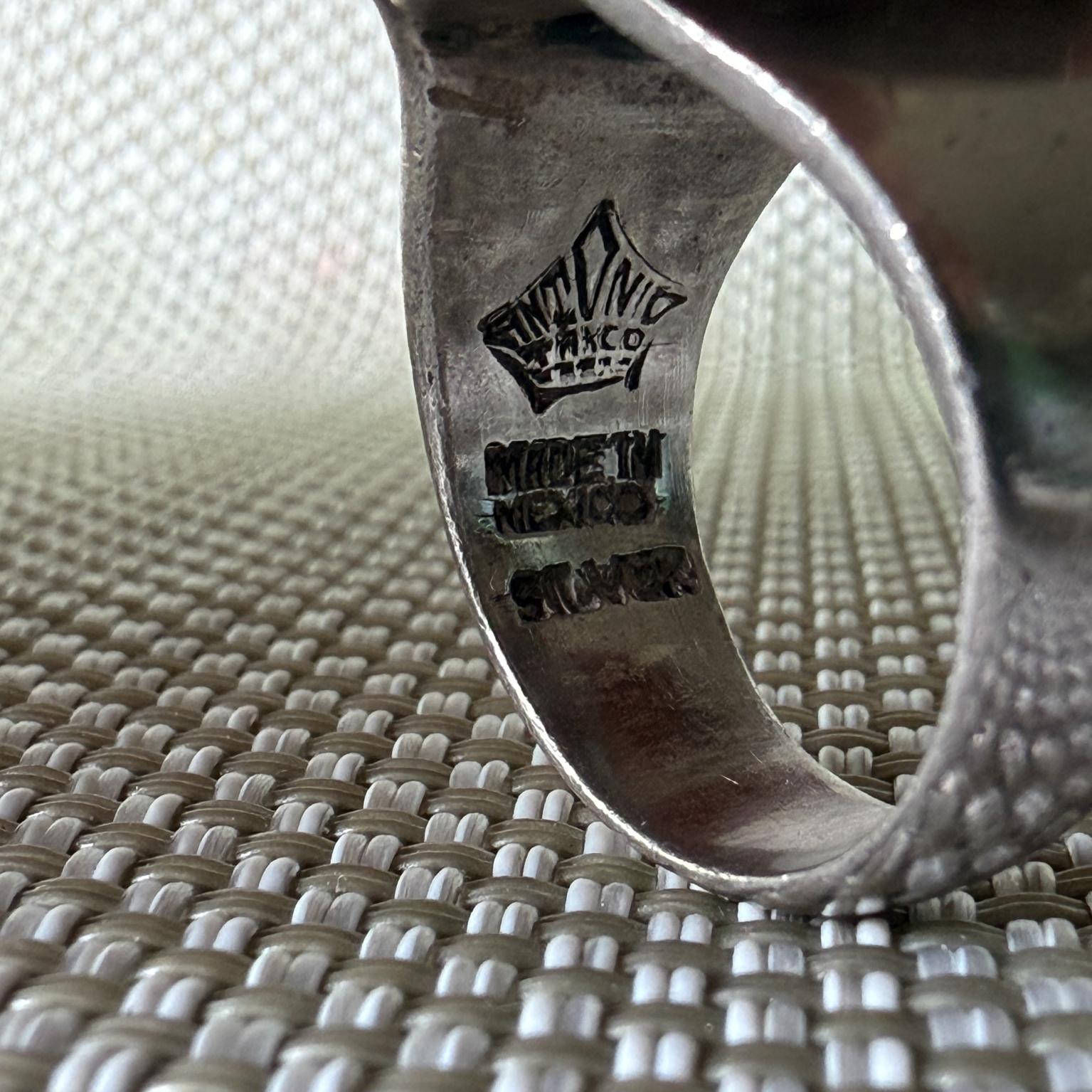 1960s Antonio Pineda Modernist Ring Amethyst Sterling Silver 7.75 For Sale 2