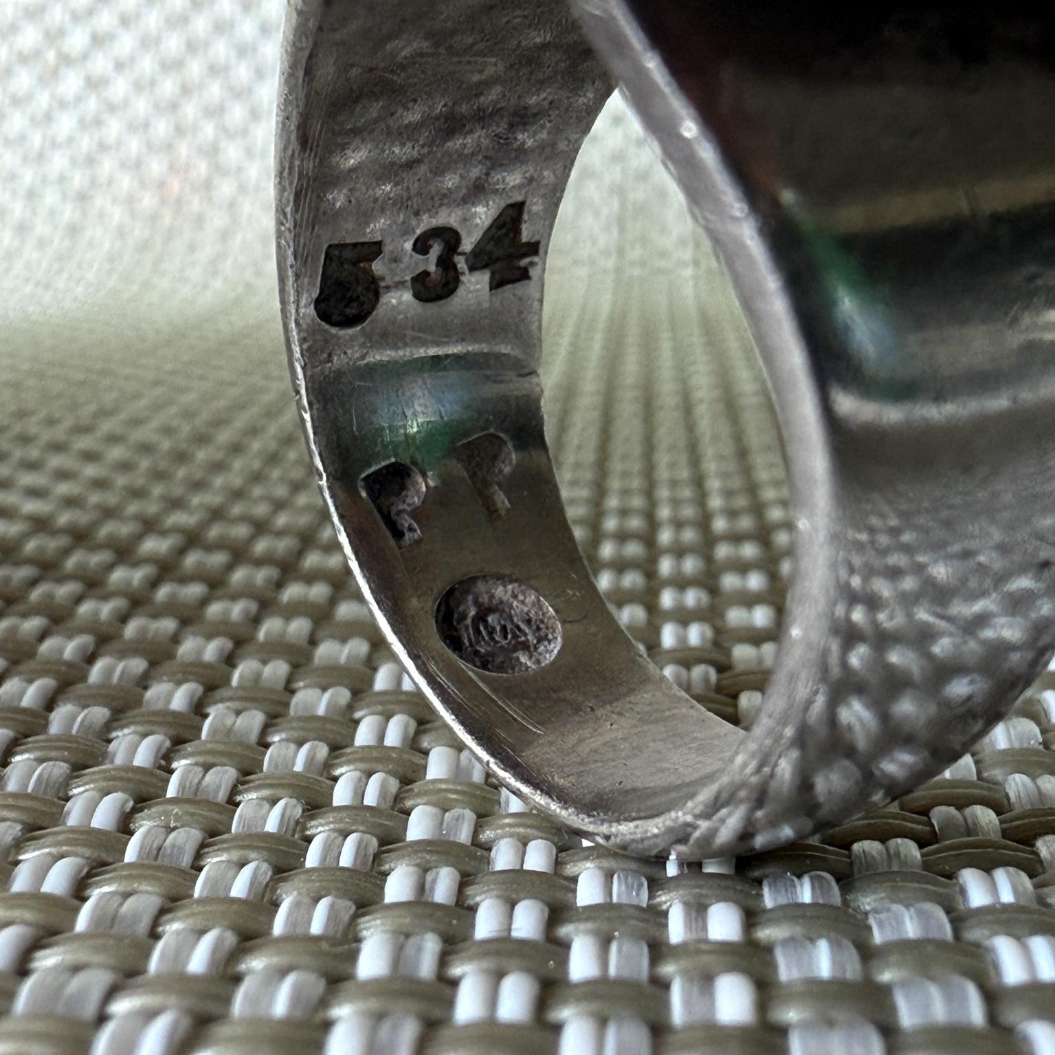 1960s Antonio Pineda Modernist Ring Amethyst Sterling Silver 7.75 For Sale 3