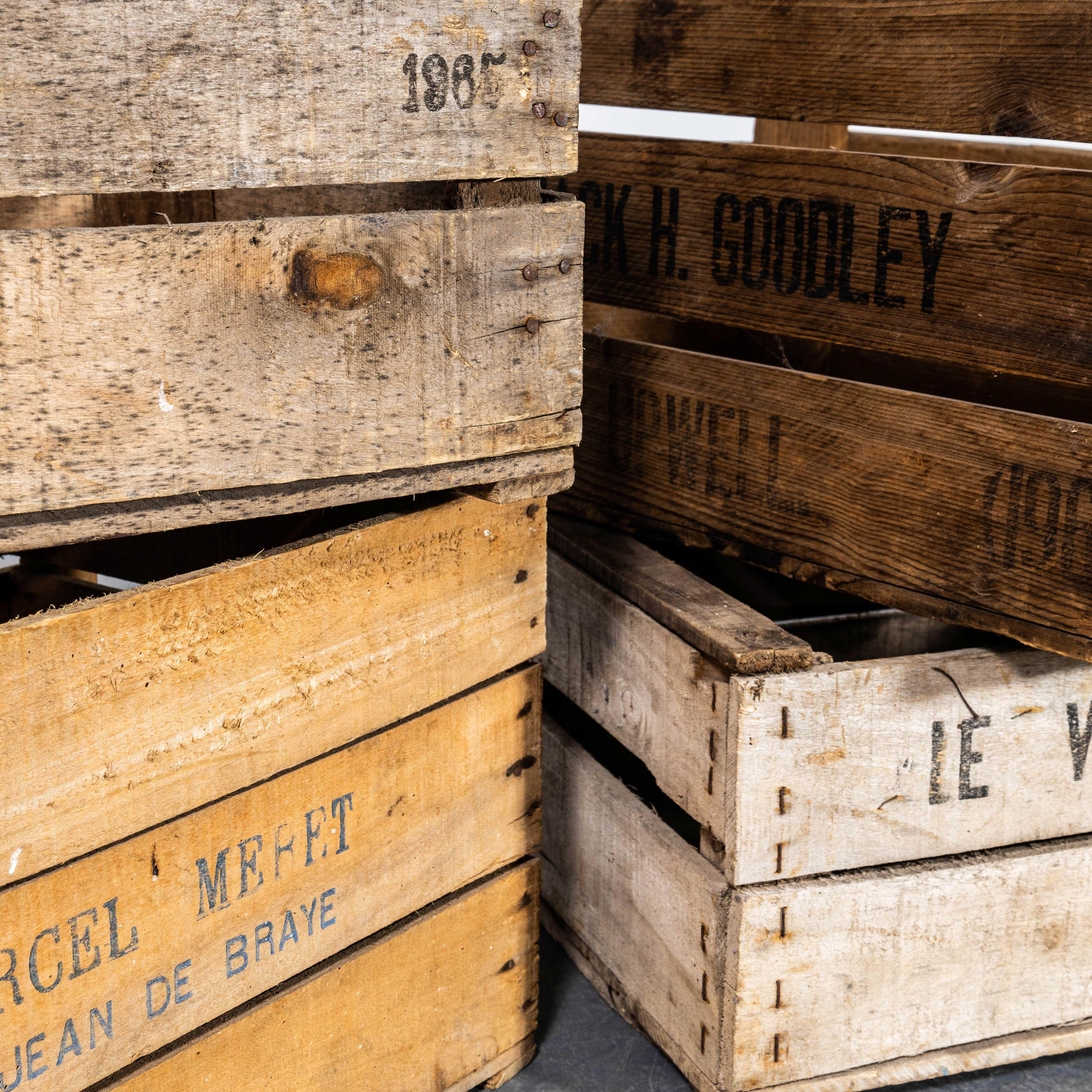 Cajas de fruta Apple Pickers de los años 60 - Lote pequeño disponible Abedul